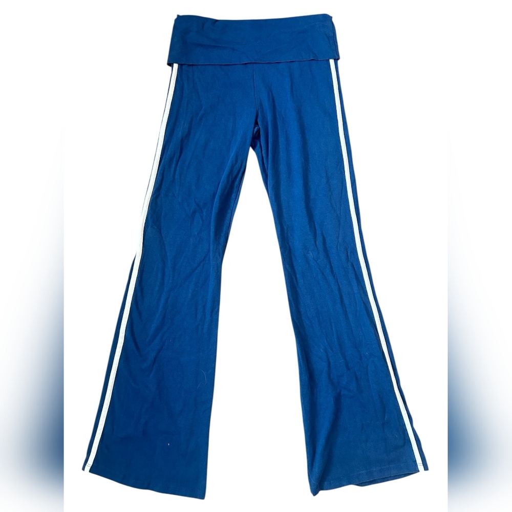 Pull&Bear Blue Flare Pants with White Stripes